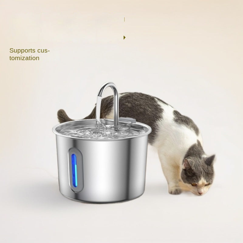 Fontaine à Eau Automatique en Acier Inoxydable pour Chien et Chat — avec Filtration et Système Anti-Fuite